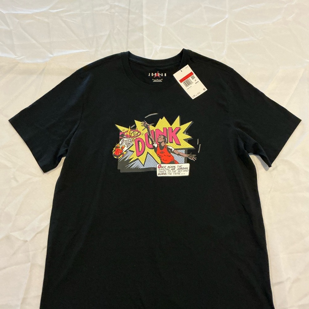 NWT Jordan Black Tee DUNK SIZE L MENS - Picture 2 of 5